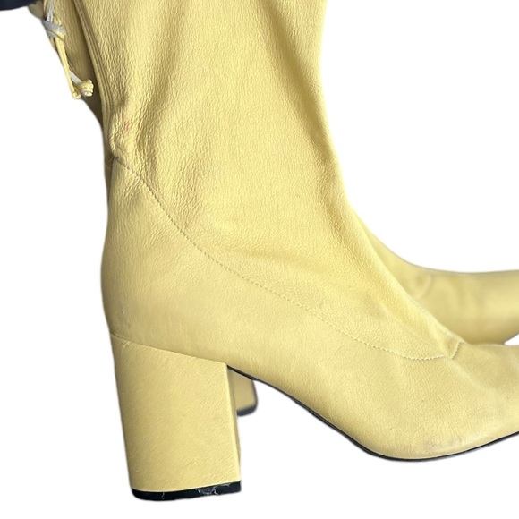 ANINE BING Chloe Leather Yellow Sock Heeled Boots - Picture 13 of 13